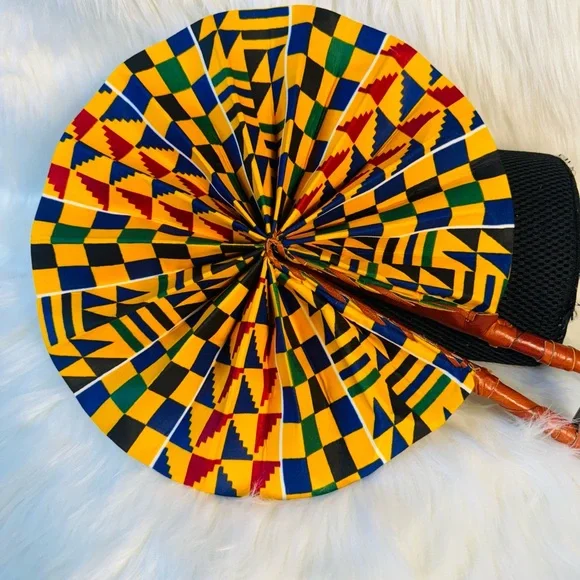 Multicolor Leather Wrapped Fan - Picture 5 of 5